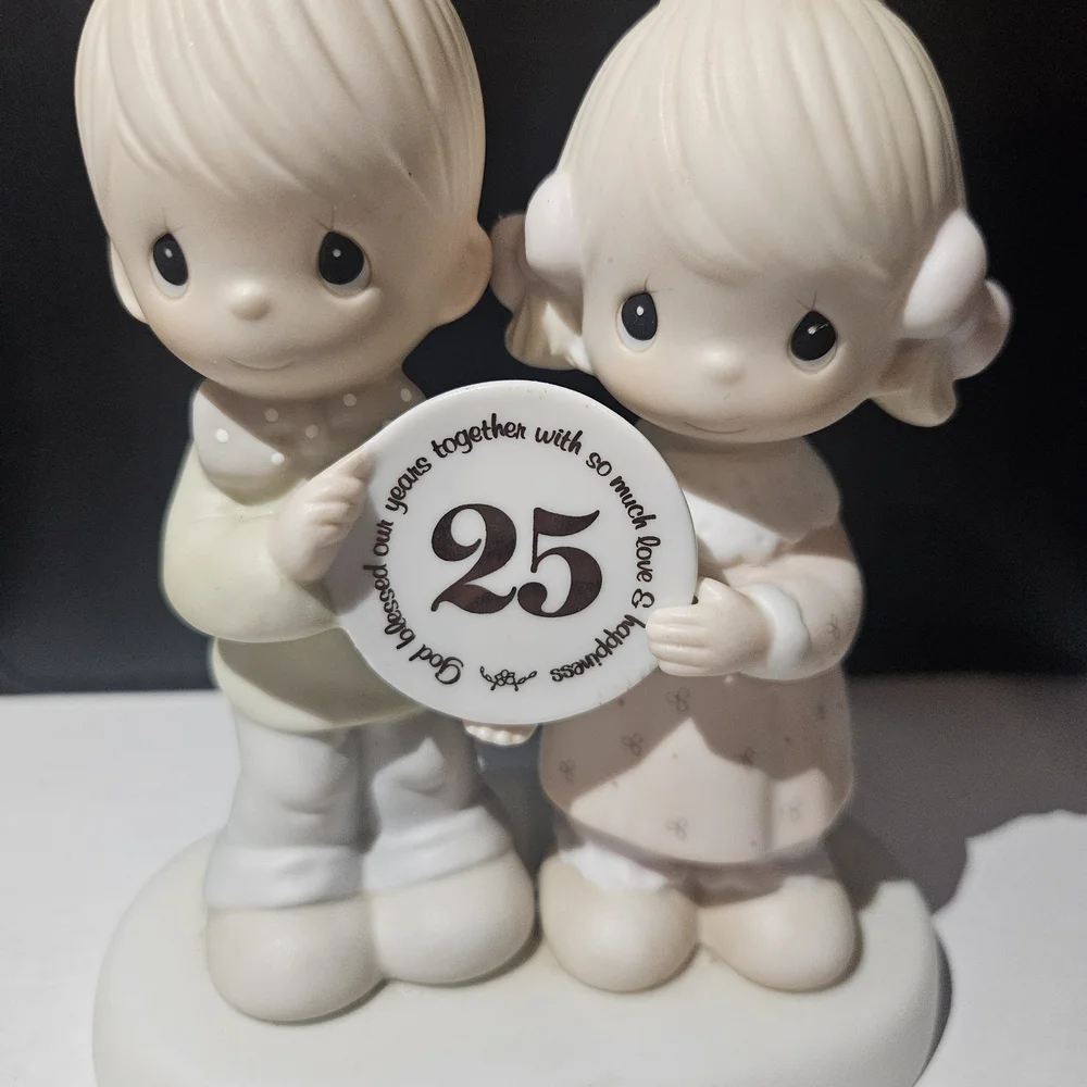 Precious Moments Cream and White Cake Topper